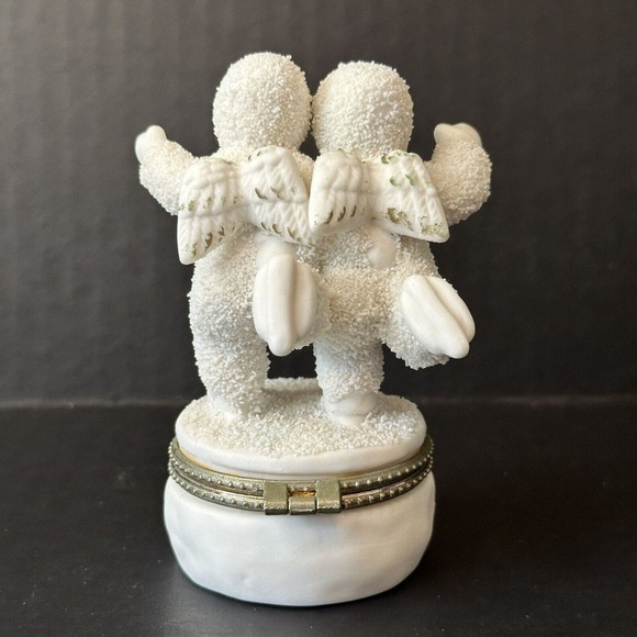 Snowbabies Trinket Box Twins 4" Snow Angels Figure Ice Skating Figurine CLEAN - Picture 5 of 11